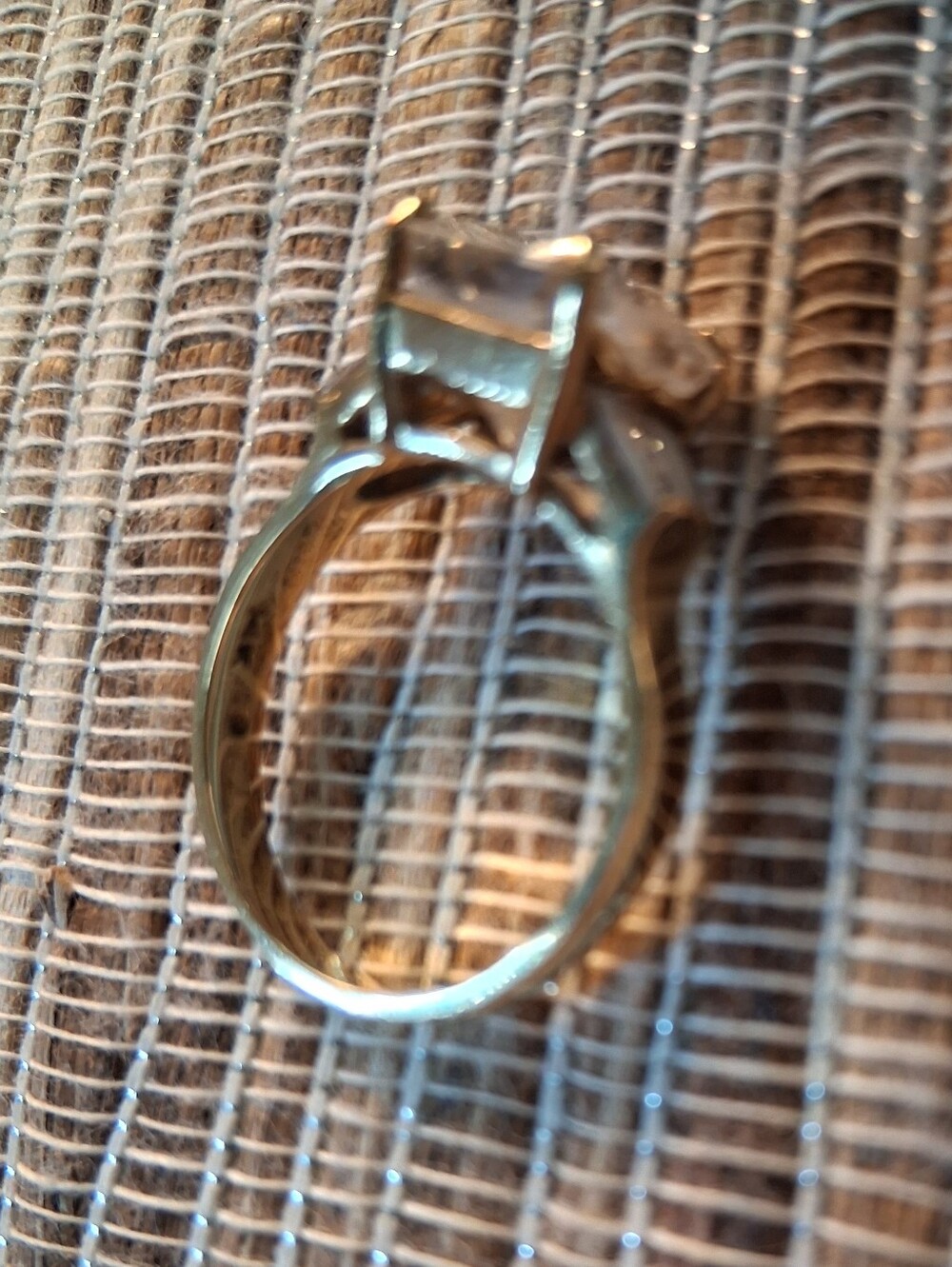 Vintage 1990's 14K Gold Square Cut Cubic Zirconia Statement Ring - Picture 8 of 11